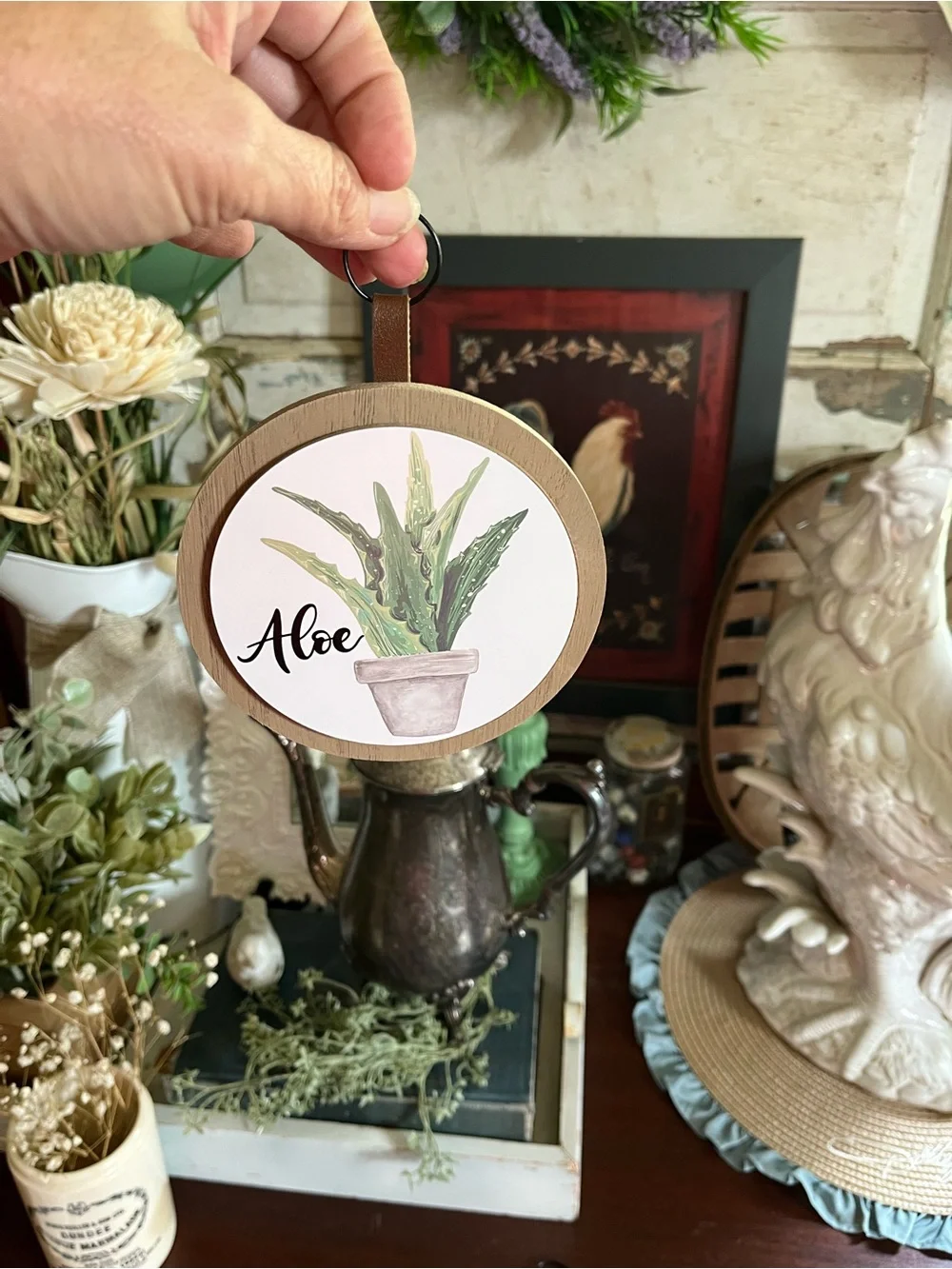 Gardeners Collection. One small gardener metal sign & Set of 3 Herb Signs